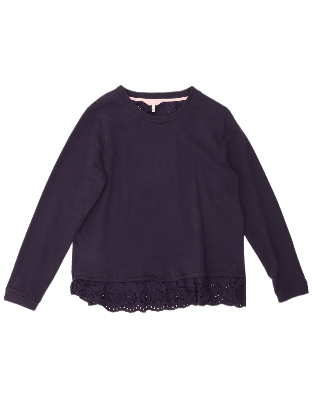 JOULES Dame bluse Top UK 12 Mellem marineblå bomuld