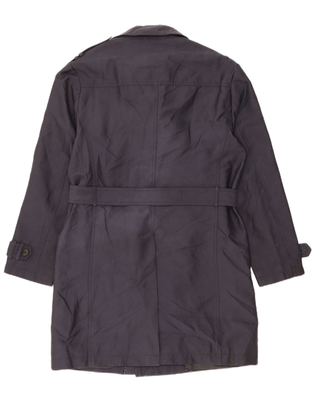 Zara Herre Trench Coat UK 40 Large Navy Blue Polyester