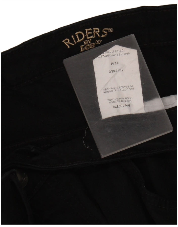 Lee Womens Riders Capri Jeans US 12 Large W32 L18 Black Bomuld