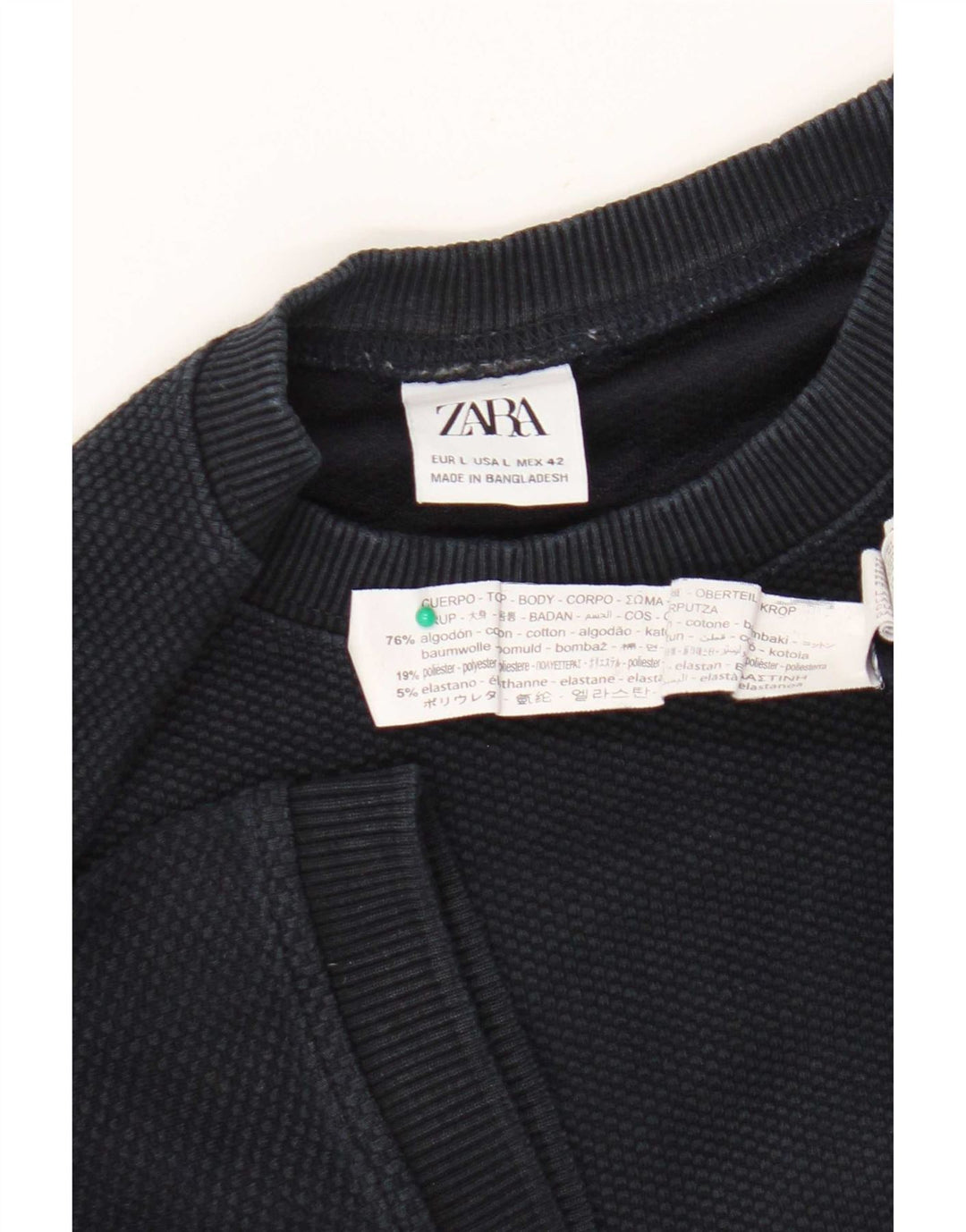 Zara Herre T-Shirt Top Stor Marineblå Bomuld