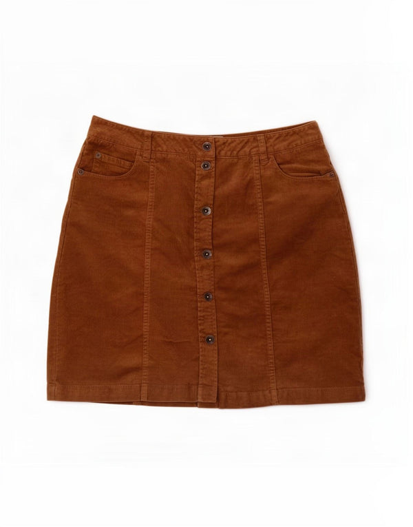 Fat Face Womens Corduroy Skirt UK 12 Medium W32 Brown Cotton