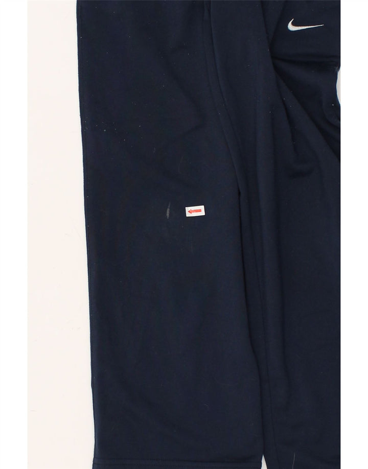 NIKE Boys Graphic Tracksuit Trousers 7-8 Years XL Navy Blue Polyester | Vintage Nike | Thrift | Second-Hand Nike | Used Clothing | Messina Hembry 