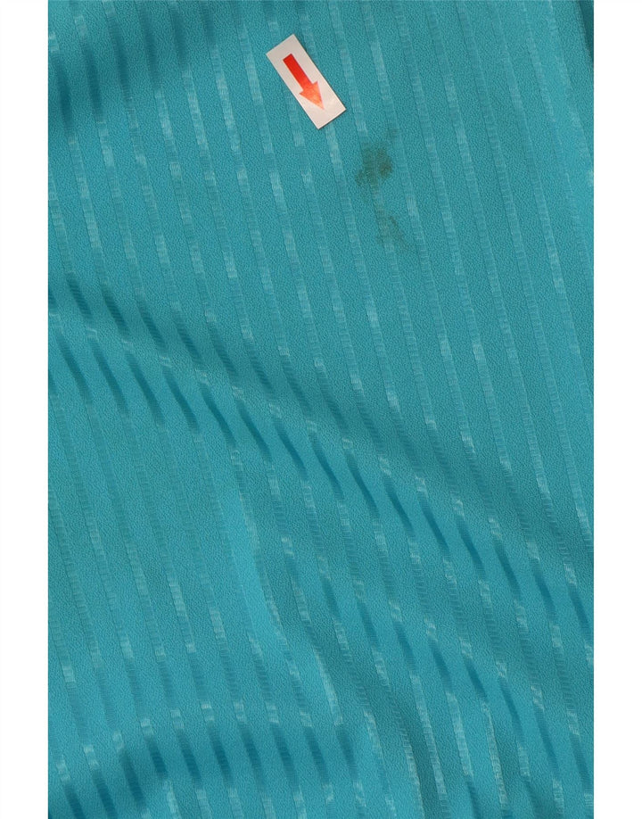 Vintage A-line kjole til kvinder EU 38 mellemblå stribet polyester
