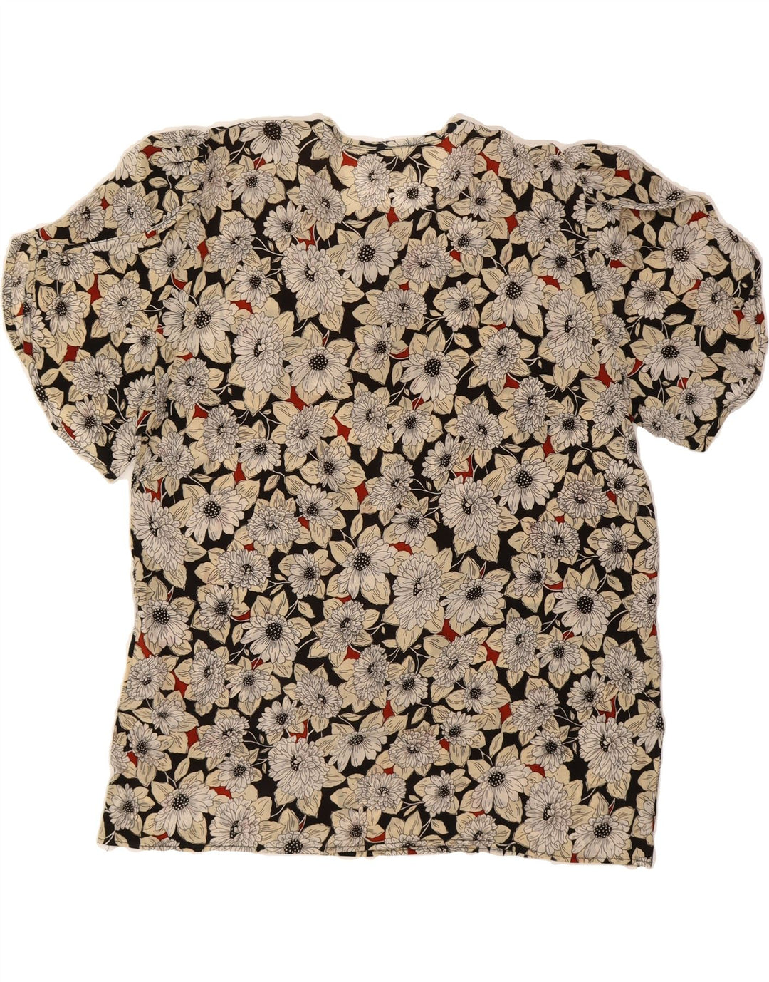 VINTAGE Womens Blouse Top IT 46 Large Grey Floral Vintage Vintage and Second-Hand Vintage from Messina Hembry 