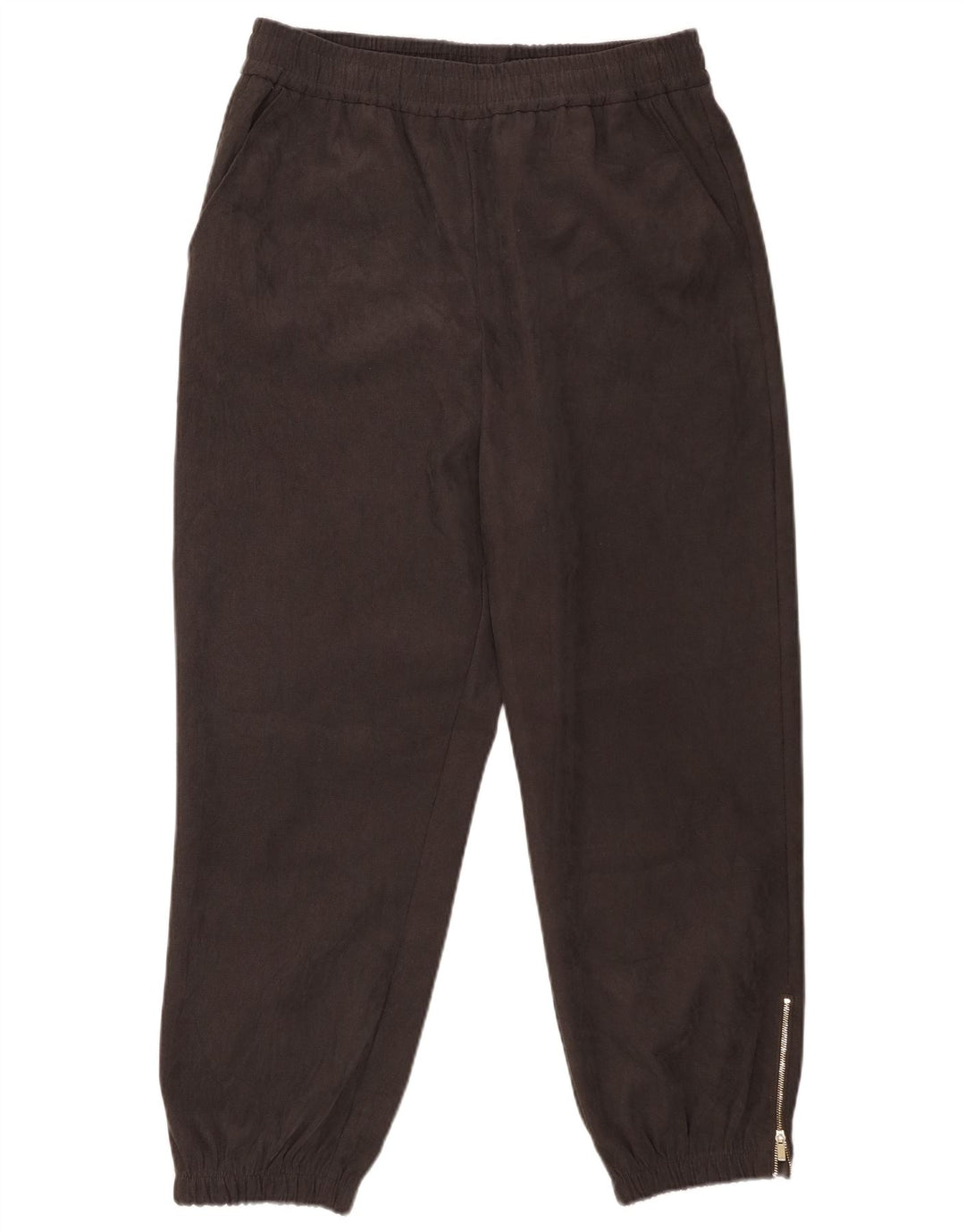 Zara Womens Crop træningsdragt Bukser Joggers UK 16 Large Grå Polyester