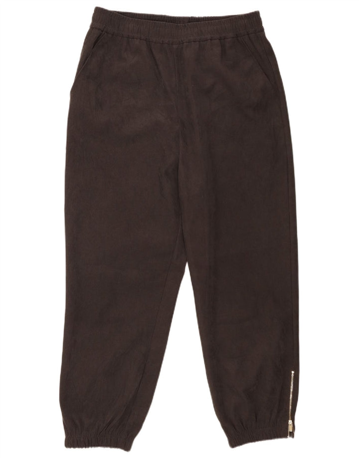 Zara Womens Crop træningsdragt Bukser Joggers UK 16 Large Grå Polyester