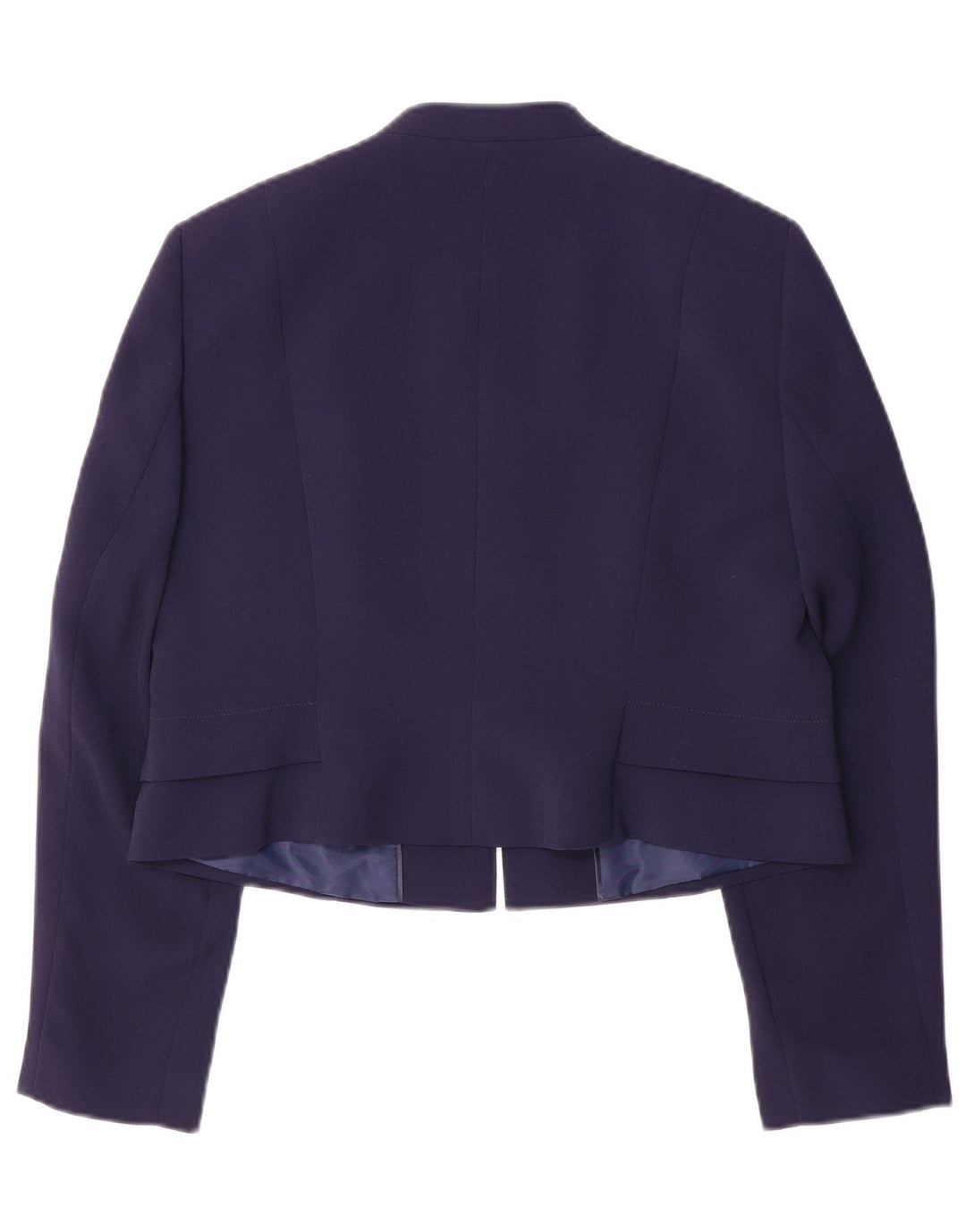 PRECIS Dame Crop Open Blazer Jacket UK 14 Medium Navy Blue Polyester