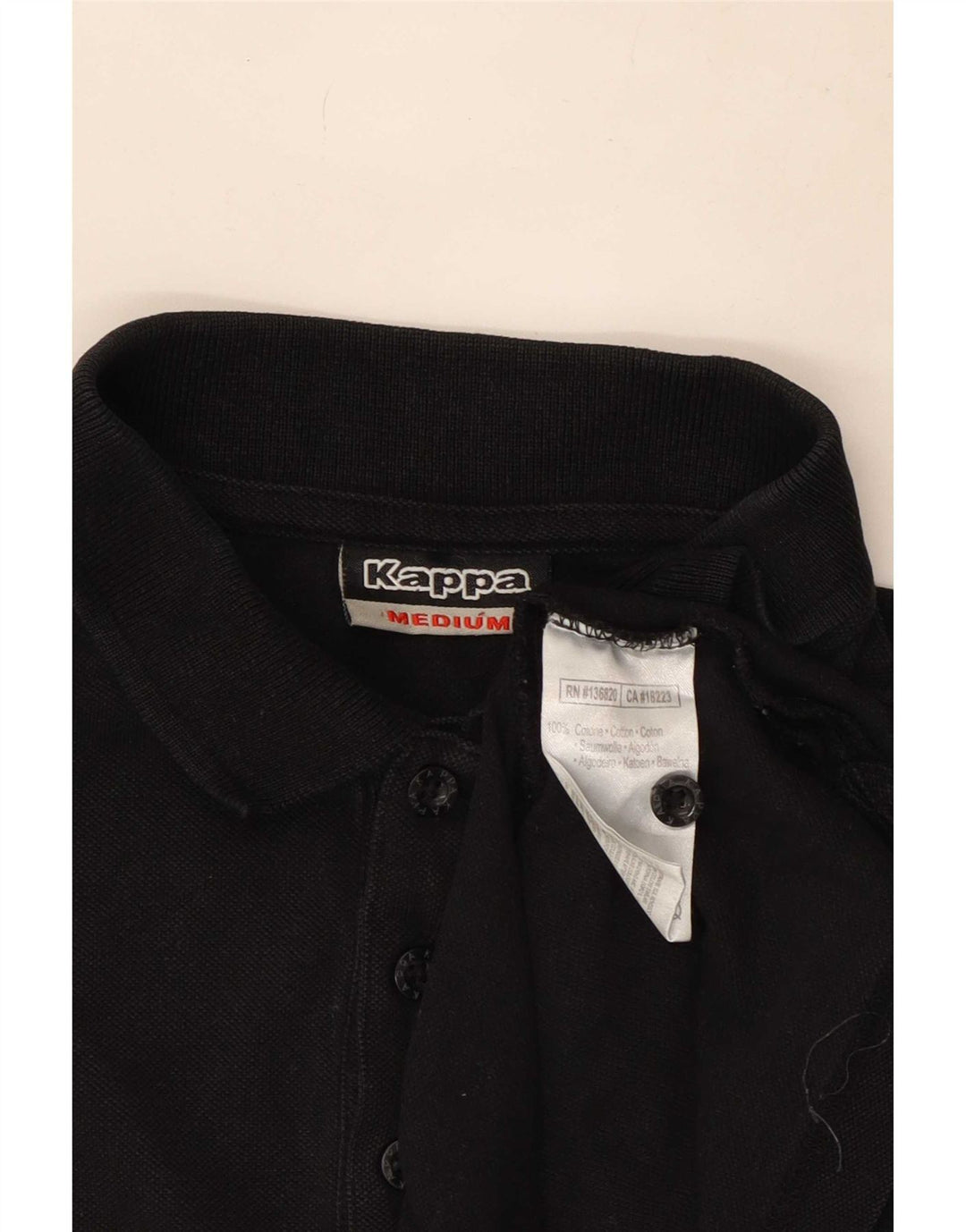 Kappa Langærmet Polo Shirt til mænd Medium Sort Bomuld
