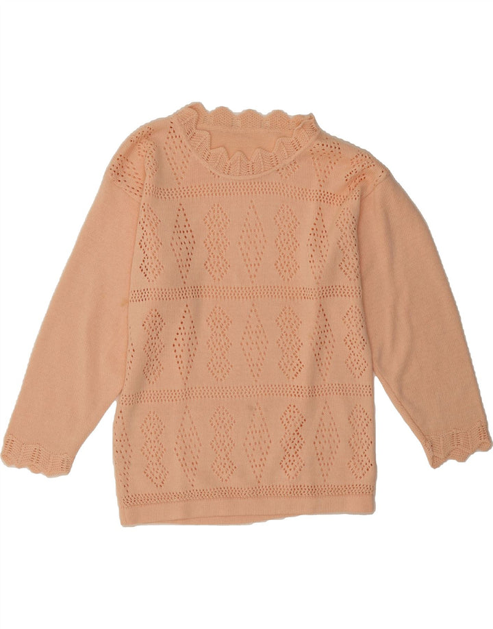 VINTAGE Womens Turtle Neck Jumper Sweater UK 16 Large Pink Vintage Vintage and Second-Hand Vintage from Messina Hembry 
