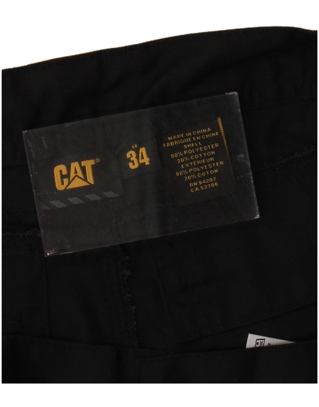 CATERPILLAR Herre Workwear Cargo Shorts W34 Large Black Polyester