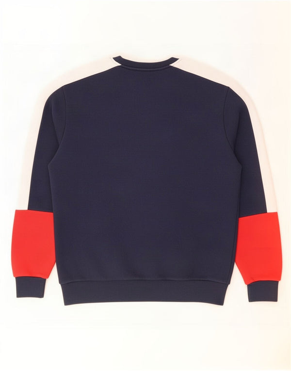 Fila Herre grafisk sweatshirt Jumper Medium Marineblå Colourblock Bomuld
