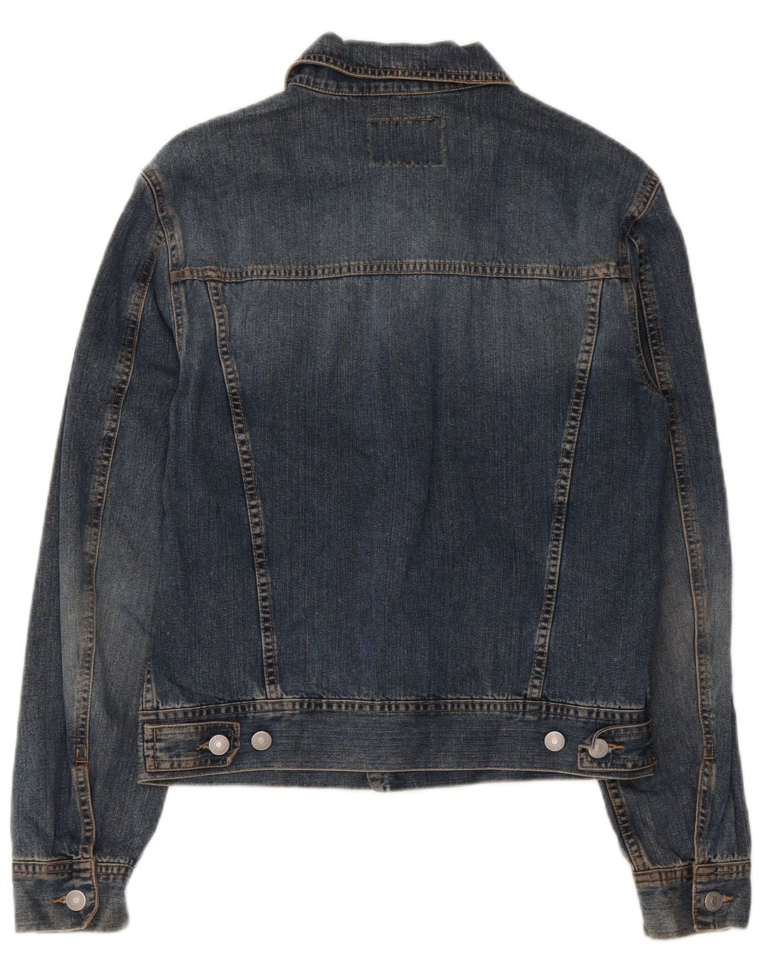 SISLEY Dame denimjakke UK 10 Small Blue Cotton