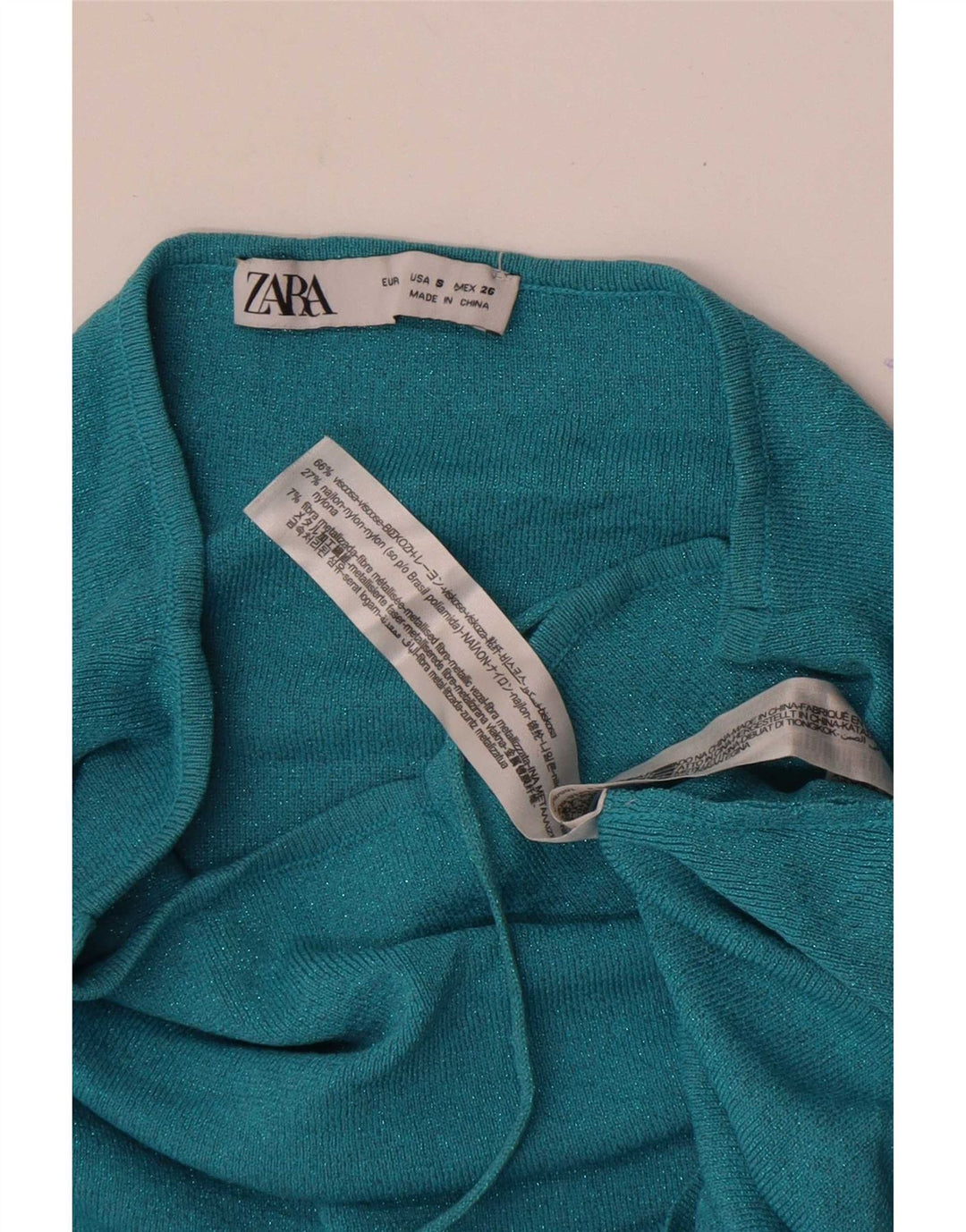 Zara Dame Halter Dress UK 8 Small Blue Viscose