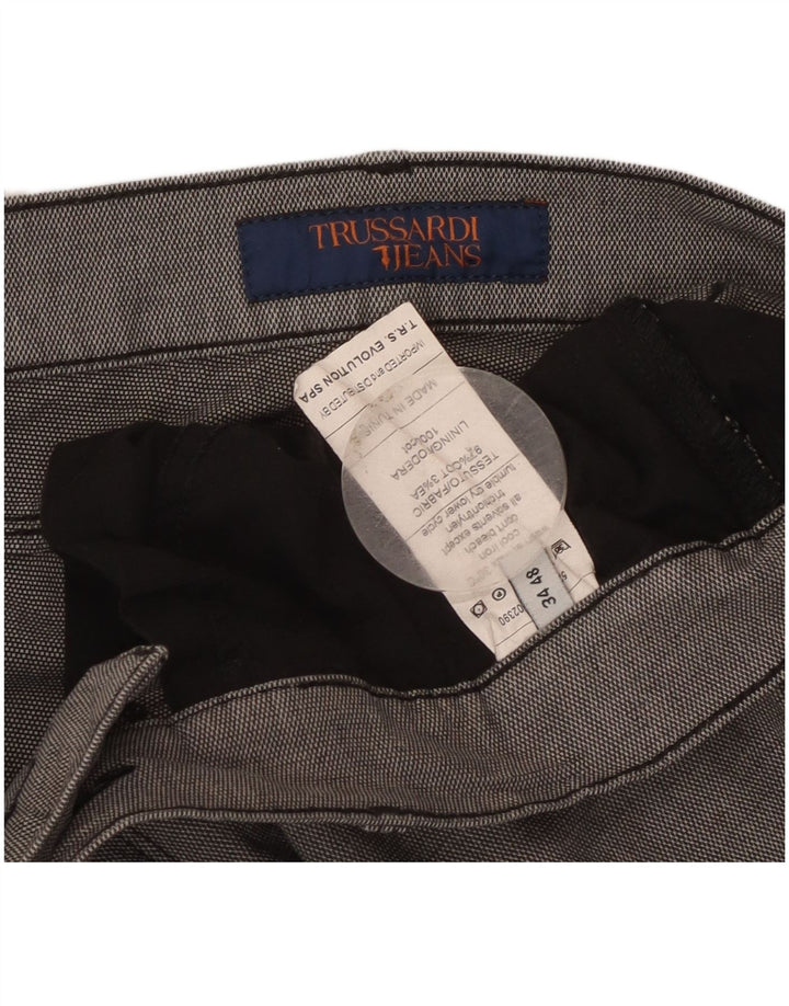 Trussardi Herre Slim Casual Bukser W34 L33 Grå Bomuld
