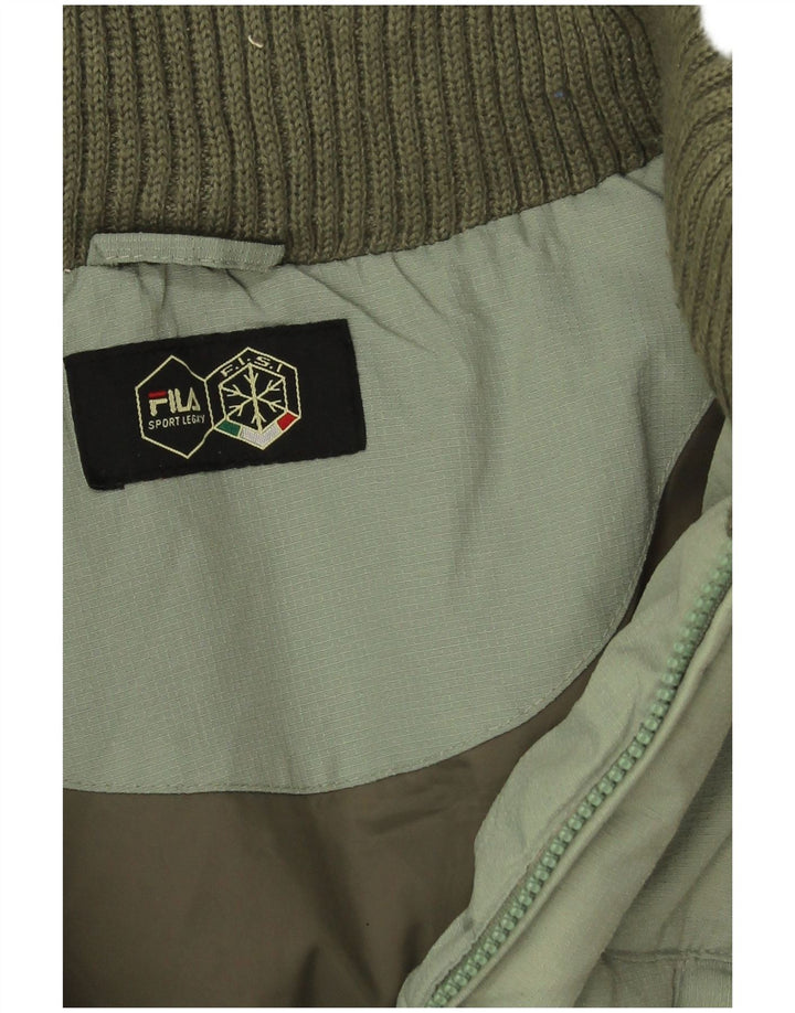 Fila Herre hættepolstret jakke UK 42 XL Grøn polyamid