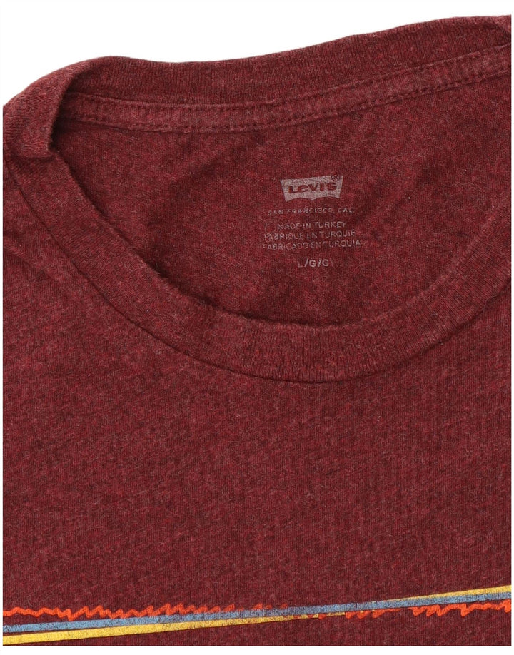 Levi's Grafisk T-shirt til mænd, stor rødbrun flækket