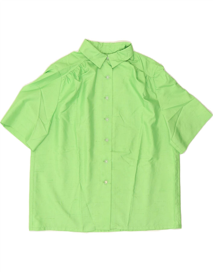 VINTAGE Womens Short Sleeve Shirt UK 14 Large Green Vintage Vintage and Second-Hand Vintage from Messina Hembry 