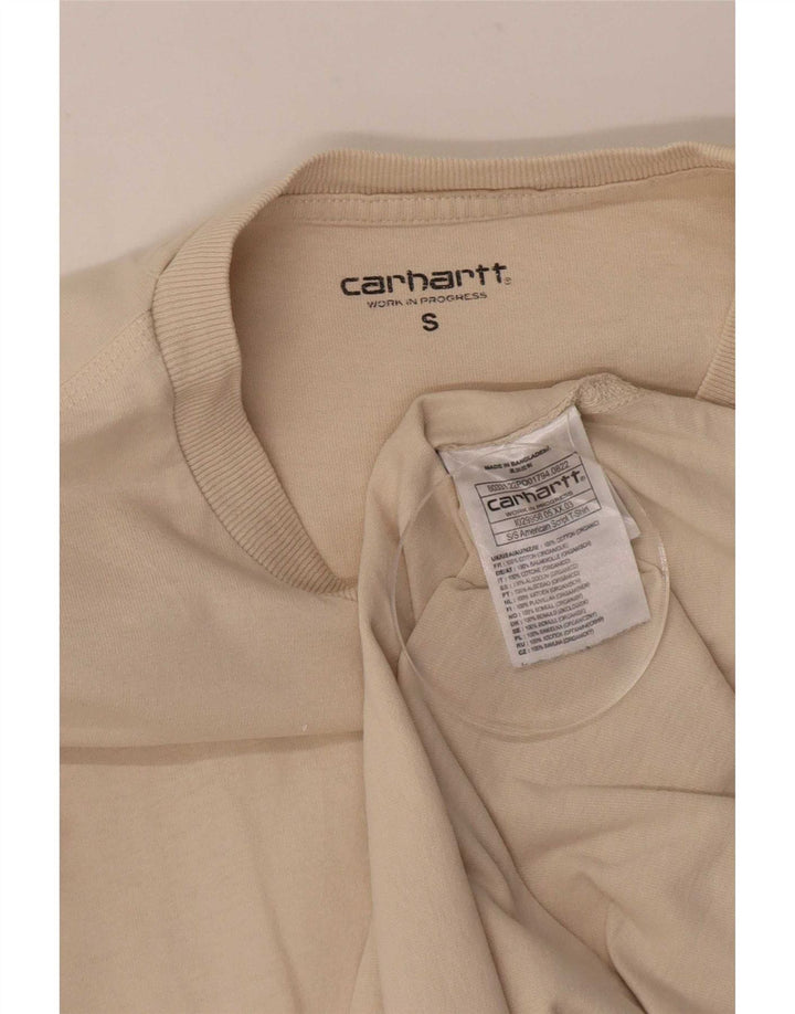 Carhartt Herre Regular T-Shirt Top Small Beige Cotton
