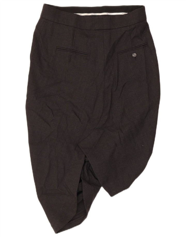 Max Mara Boblenederdel til kvinder UK 10 Small W30 Grey Virgin Wool