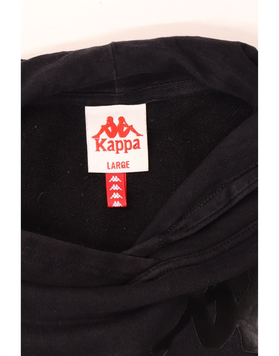 Kappa Dame Grafisk Loose Fit Hoodie Jumper UK 16 Large Black