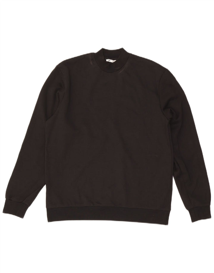 Zara Sweatshirt til mænd, lille sort bomuld