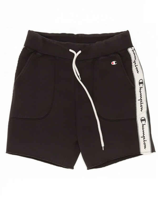 Champion Herre grafiske sportsshorts Small Black Colourblock Bomuld