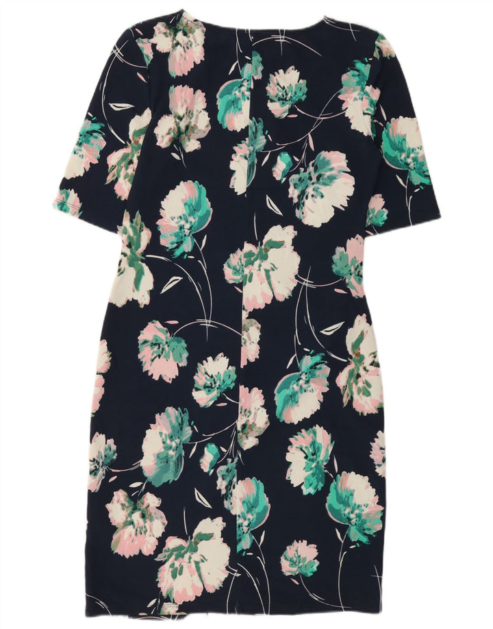 Phase Eight Womens Sheath Dress UK 14 Large Navy Blue Floral Polyester