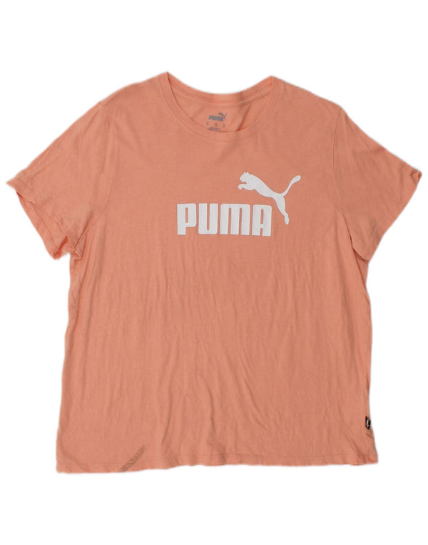 PUMA Grafisk T-shirt top til kvinder UK 18 XL Pink Bomuld