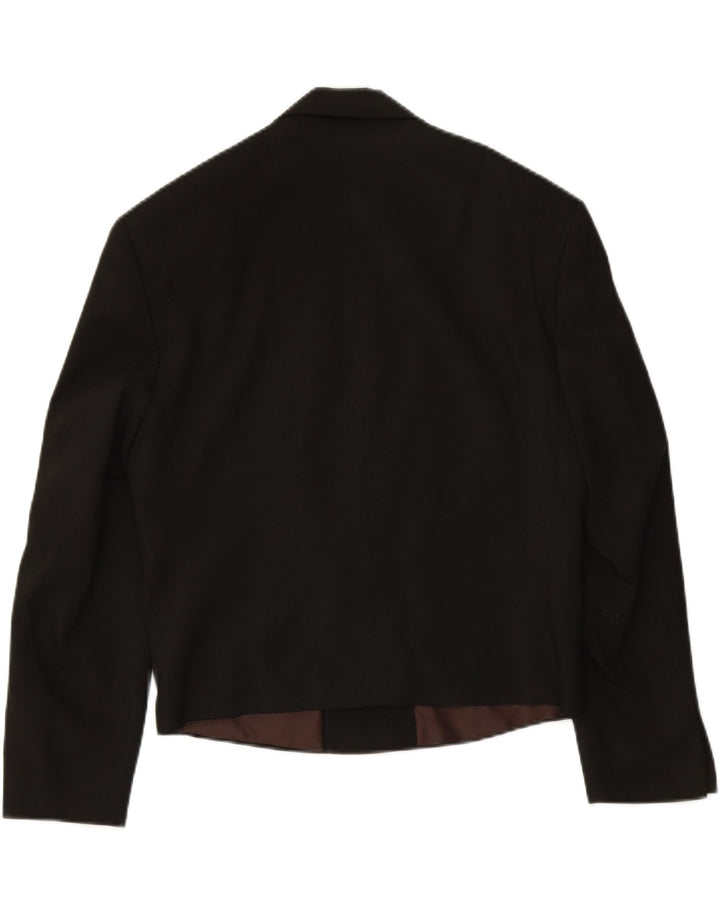 VINTAGE Womens Double Breasted Blazer Jacket UK 14 Large Black Vintage Vintage and Second-Hand Vintage from Messina Hembry 