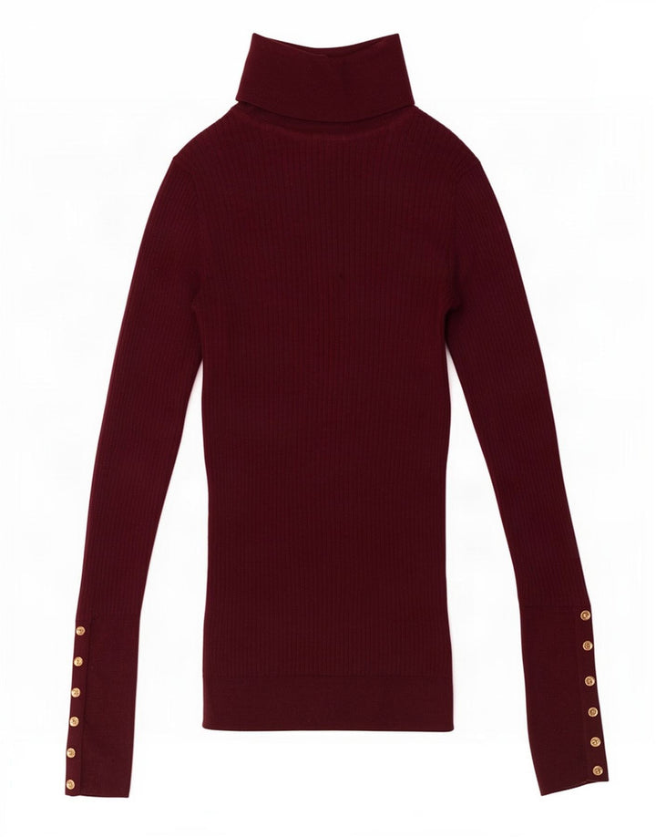 Hobbs Dame Roll Neck Jumper Sweater UK 8 Small Maroon Virgin Wool