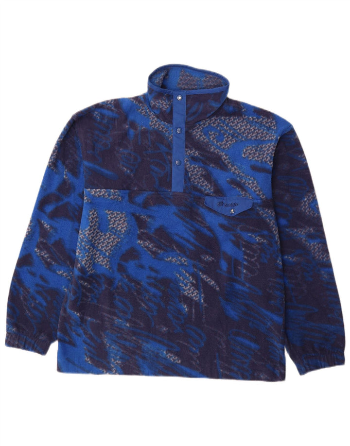 Lotto Herre abstrakt mønster knap hals fleece jumper stor blå