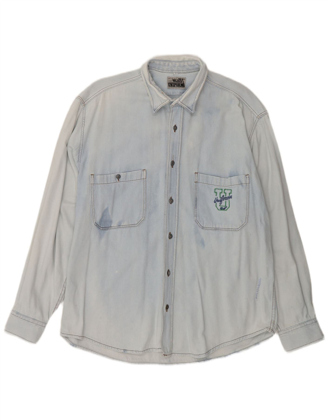 Uniform Herre Denim Shirt Large Blue