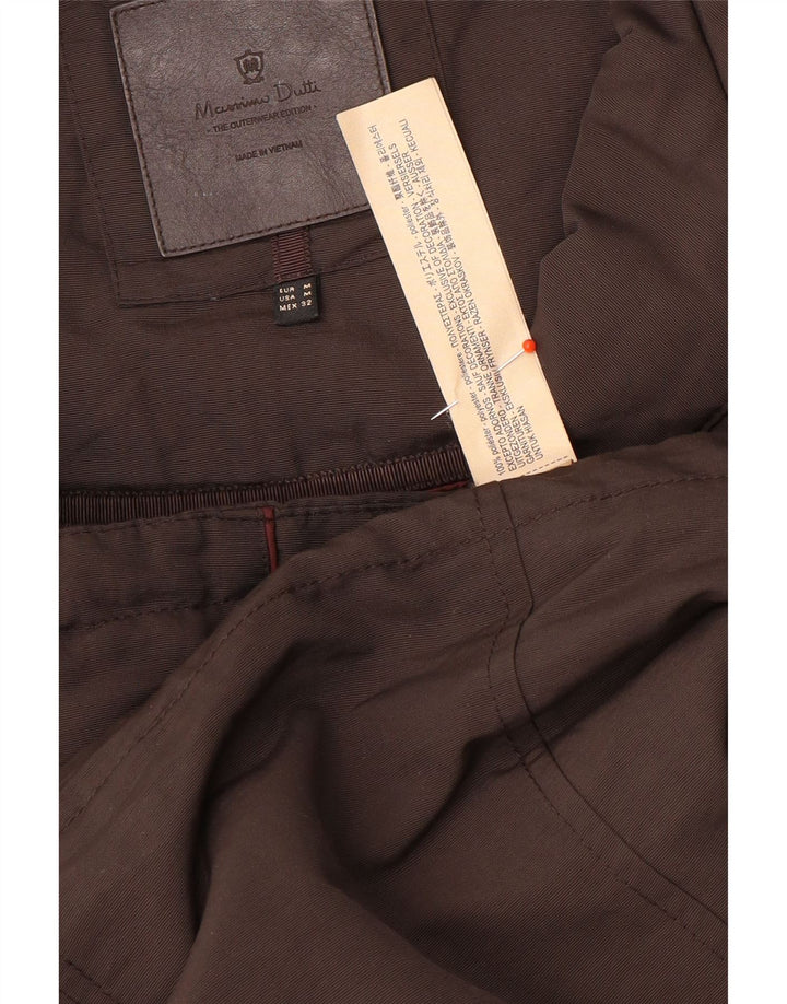 Massimo Dutti Dame Hooded Parka Jacket UK 14 Medium Brown Polyester
