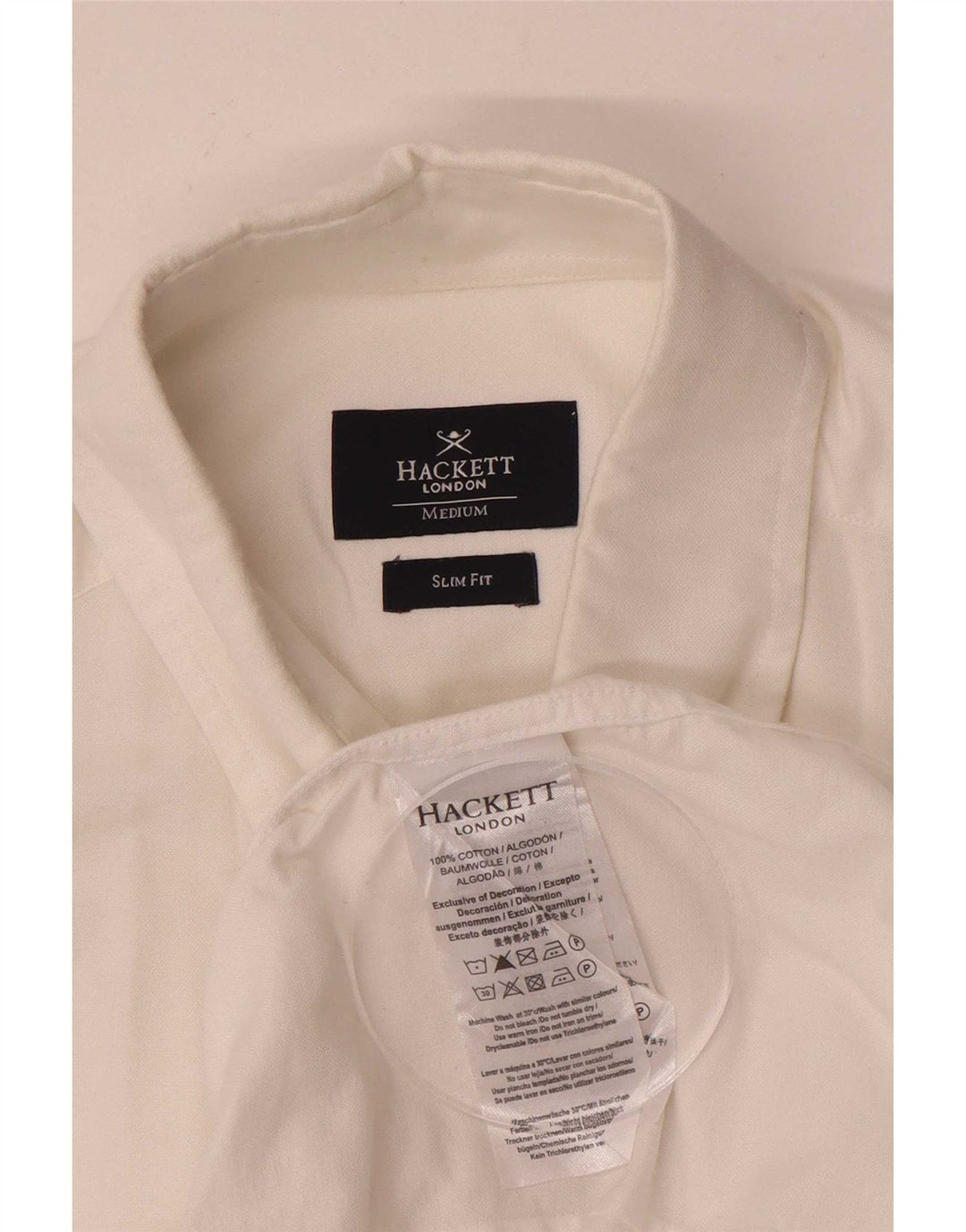 Hackett Herre Slim Fit Skjorte Medium Hvid Bomuld