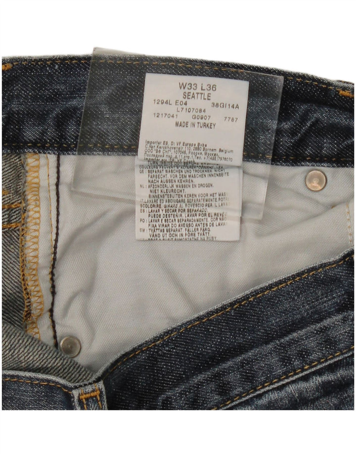 LEE Mens Seattle Straight Jeans W33 L31 Blå Bomuld