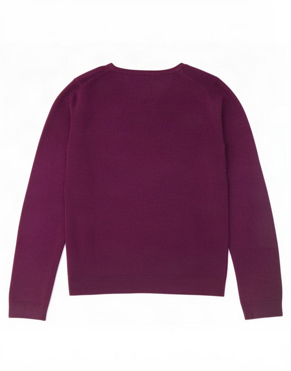 Marks & Spencer Dame Boat Neck Jumper Sweater UK 12 Medium Lilla Akryl