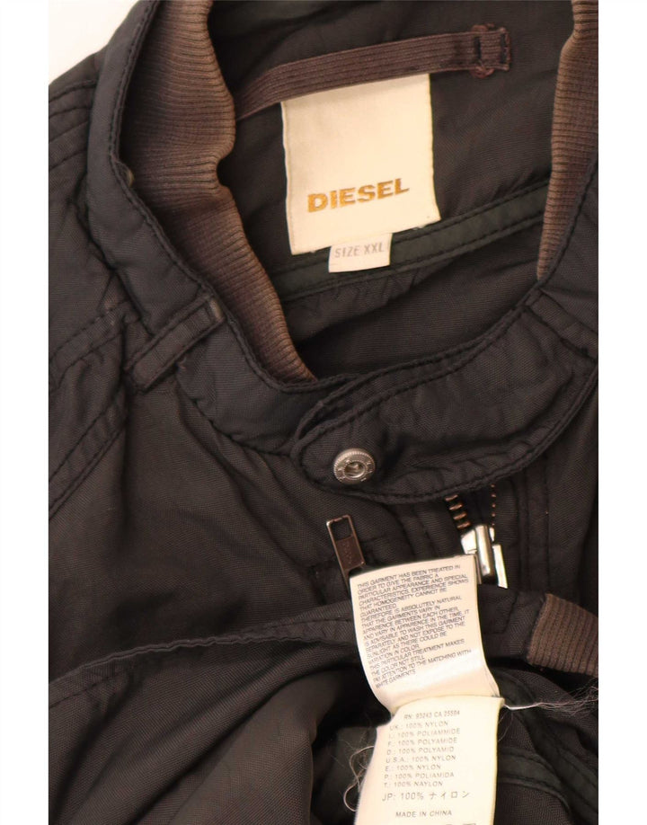 Diesel Herre Military Bomber Jacket UK 44 2XL Sort Nylon