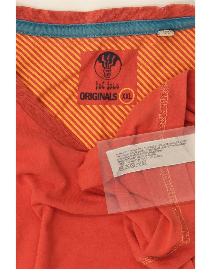 Fat Face Herre T-Shirt Top 2XL Orange Bomuld