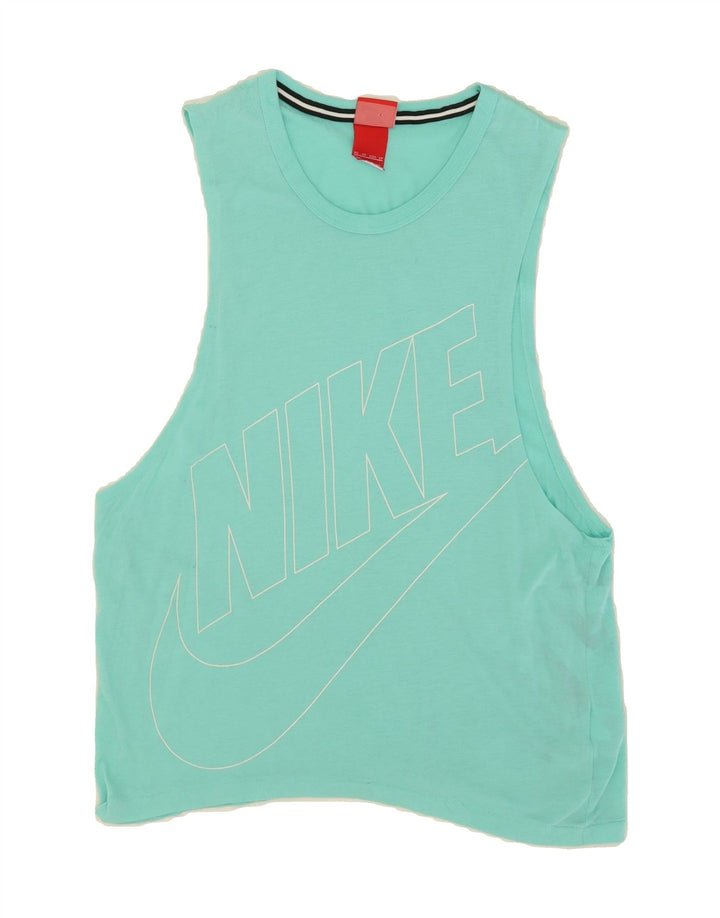 NIKE Womens Graphic Vest Top UK 6 XS Blue Polyester Vintage Nike and Second-Hand Nike from Messina Hembry 