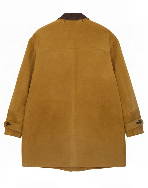 Vintage Mens Suede Duffle Coat IT 52 XL Beige Leather