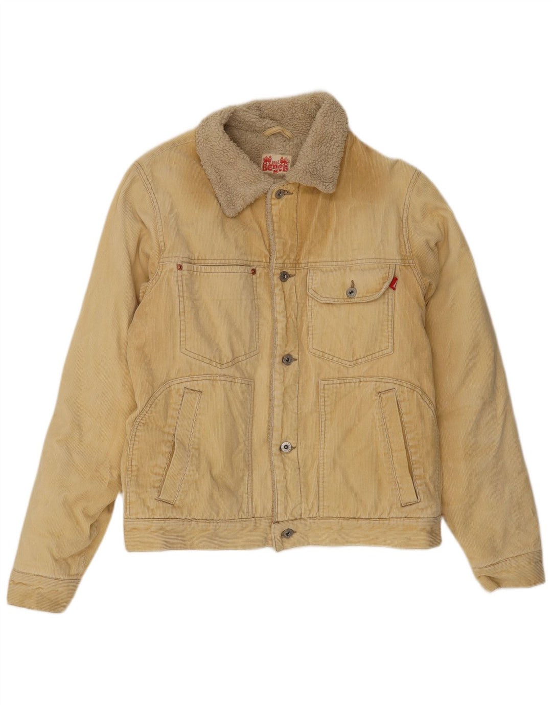Bænk Herre Sherpa Corduroy Jacket UK 40 Stor Beige Bomuld