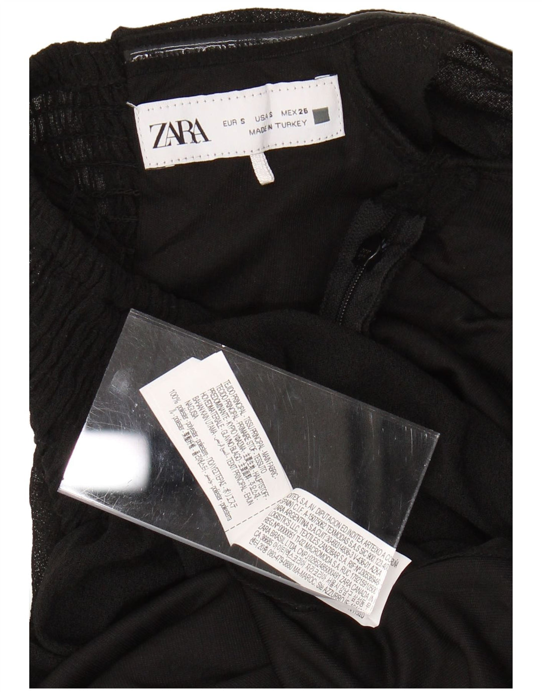 ZARA Dame Maxi Off Shoulder Kjole UK 8 Small Black Polyester