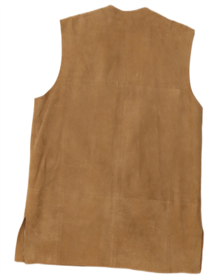 Max Harder Dame Ruskind Gilet UK 12 Medium Beige Læder