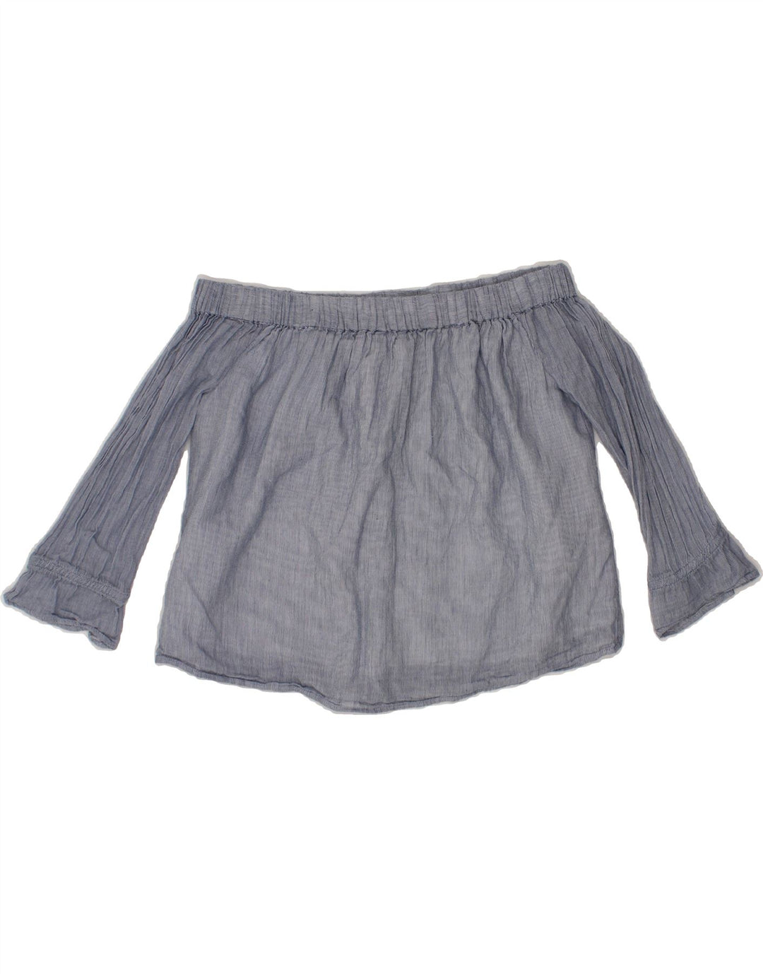 JACK WILLS Womens Off Shoulder Top UK 8 Small Blue Cotton Vintage Jack Wills and Second-Hand Jack Wills from Messina Hembry 