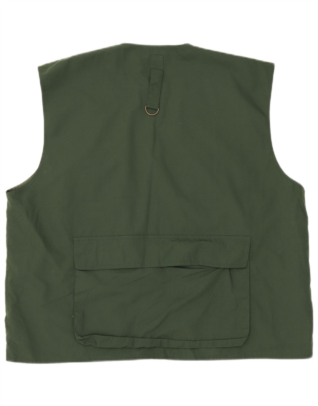 VINTAGE Mens Utility Gilet One Size Green Polyester