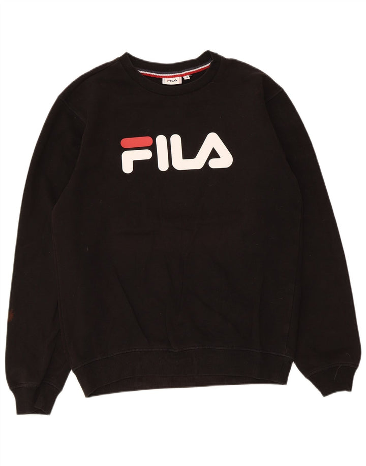 Fila Herre Grafisk Sweatshirt Jumper Lille sort bomuld