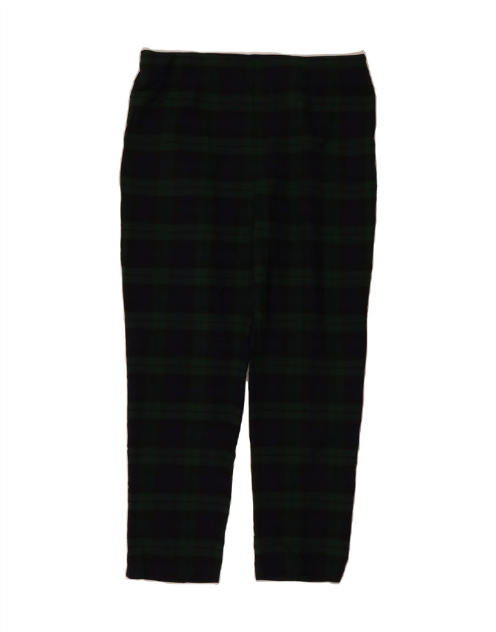 CHAPS Womens Slim Casual Trousers US 12 Large W32 L26 Navy Blue Check Vintage Chaps and Second-Hand Chaps from Messina Hembry 