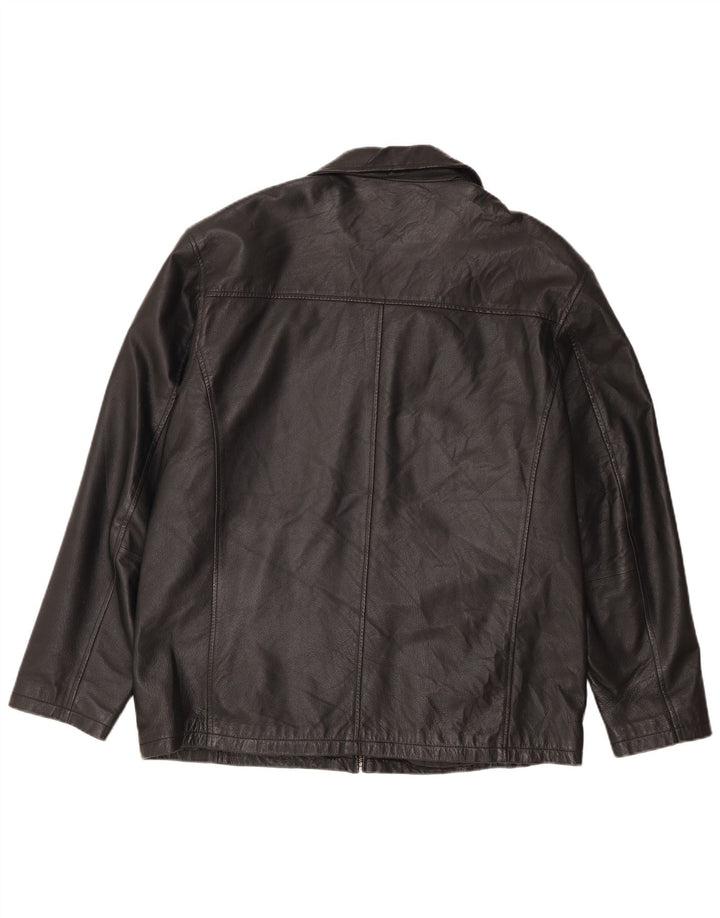C&A Herre Canda Læderjakke UK 42 XL Sort Læder