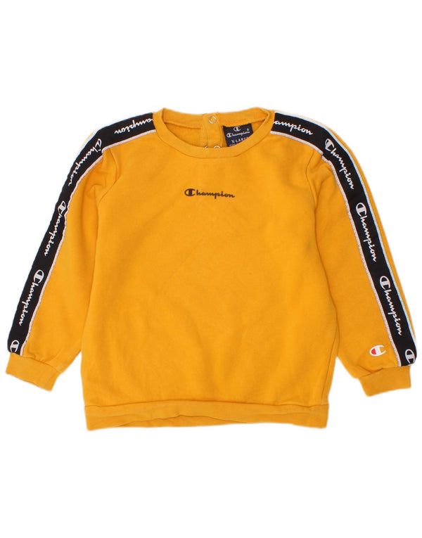 Champion Boys Grafisk Sweatshirt Jumper 2-3 år XL Gul Colourblock