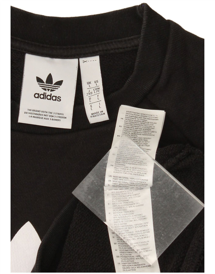 ADIDAS Mens Graphic Sweatshirt Jumper Large Black Cotton